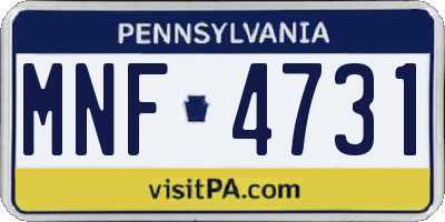 PA license plate MNF4731