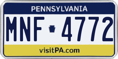 PA license plate MNF4772