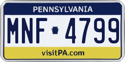 PA license plate MNF4799
