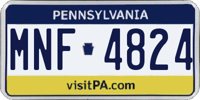 PA license plate MNF4824