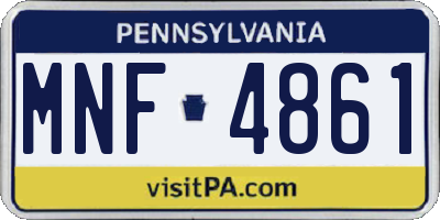 PA license plate MNF4861