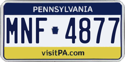 PA license plate MNF4877