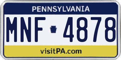 PA license plate MNF4878