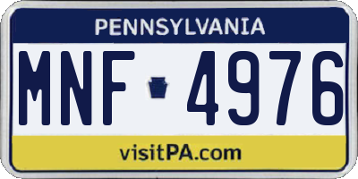PA license plate MNF4976