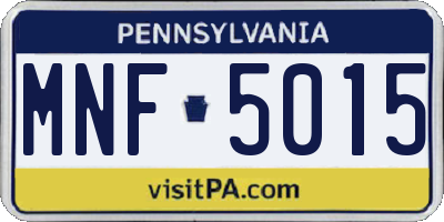 PA license plate MNF5015
