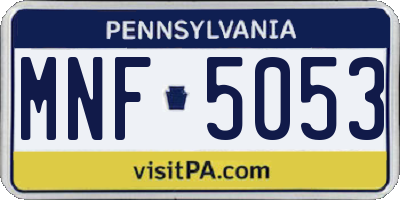 PA license plate MNF5053