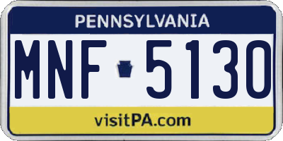 PA license plate MNF5130
