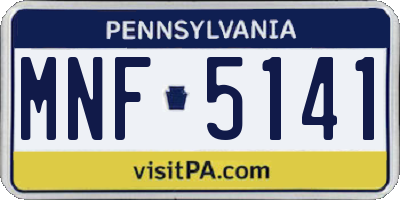 PA license plate MNF5141
