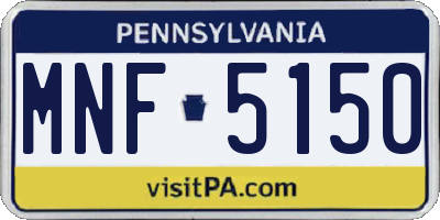 PA license plate MNF5150