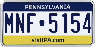 PA license plate MNF5154