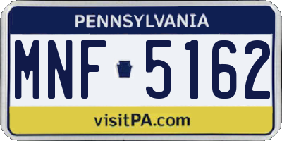 PA license plate MNF5162