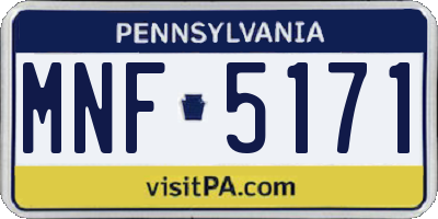 PA license plate MNF5171
