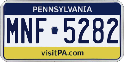 PA license plate MNF5282