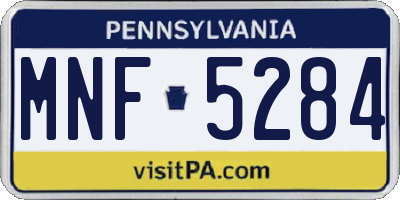 PA license plate MNF5284
