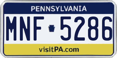 PA license plate MNF5286
