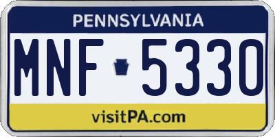 PA license plate MNF5330