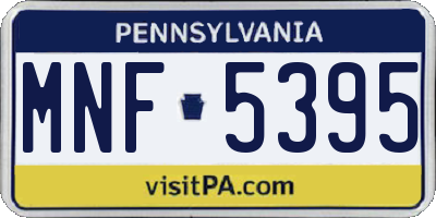 PA license plate MNF5395