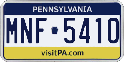 PA license plate MNF5410