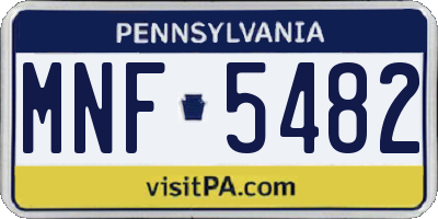 PA license plate MNF5482
