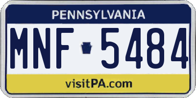 PA license plate MNF5484