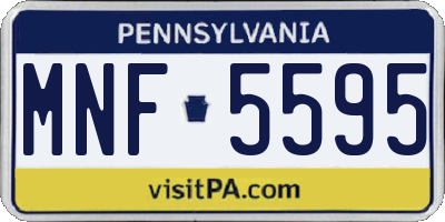 PA license plate MNF5595