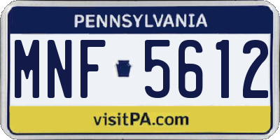 PA license plate MNF5612