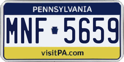 PA license plate MNF5659