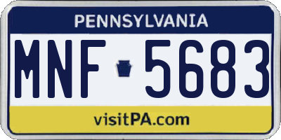 PA license plate MNF5683