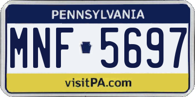 PA license plate MNF5697