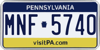 PA license plate MNF5740