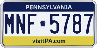 PA license plate MNF5787