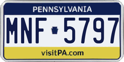 PA license plate MNF5797