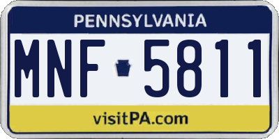 PA license plate MNF5811