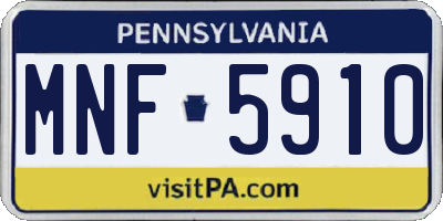 PA license plate MNF5910