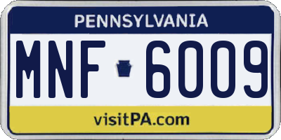 PA license plate MNF6009