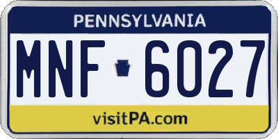 PA license plate MNF6027