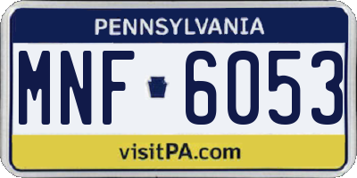 PA license plate MNF6053