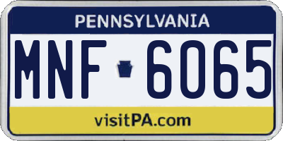 PA license plate MNF6065