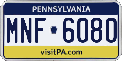 PA license plate MNF6080