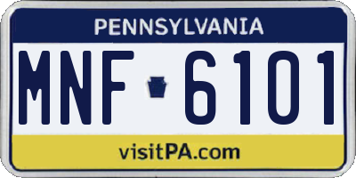 PA license plate MNF6101