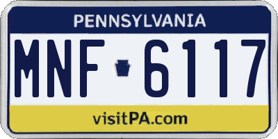 PA license plate MNF6117