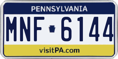 PA license plate MNF6144