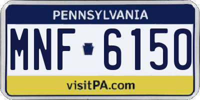 PA license plate MNF6150