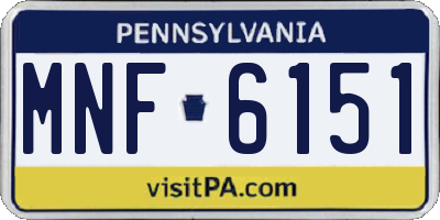 PA license plate MNF6151