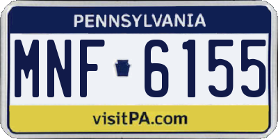 PA license plate MNF6155