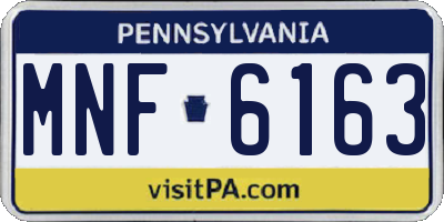 PA license plate MNF6163