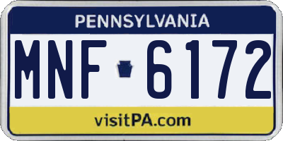 PA license plate MNF6172