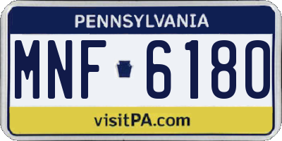 PA license plate MNF6180