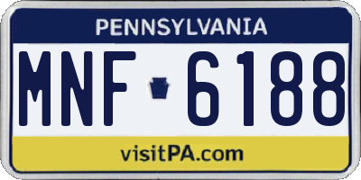 PA license plate MNF6188