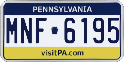 PA license plate MNF6195
